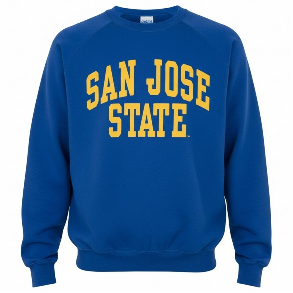 Gildan Blue and Yellow San Jose State Crewneck Sweater. 2010